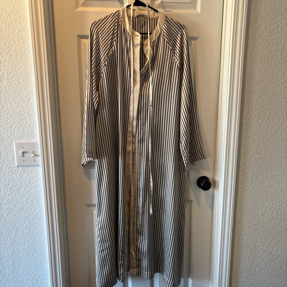 H&M Cream and Black Striped Maxi Dress